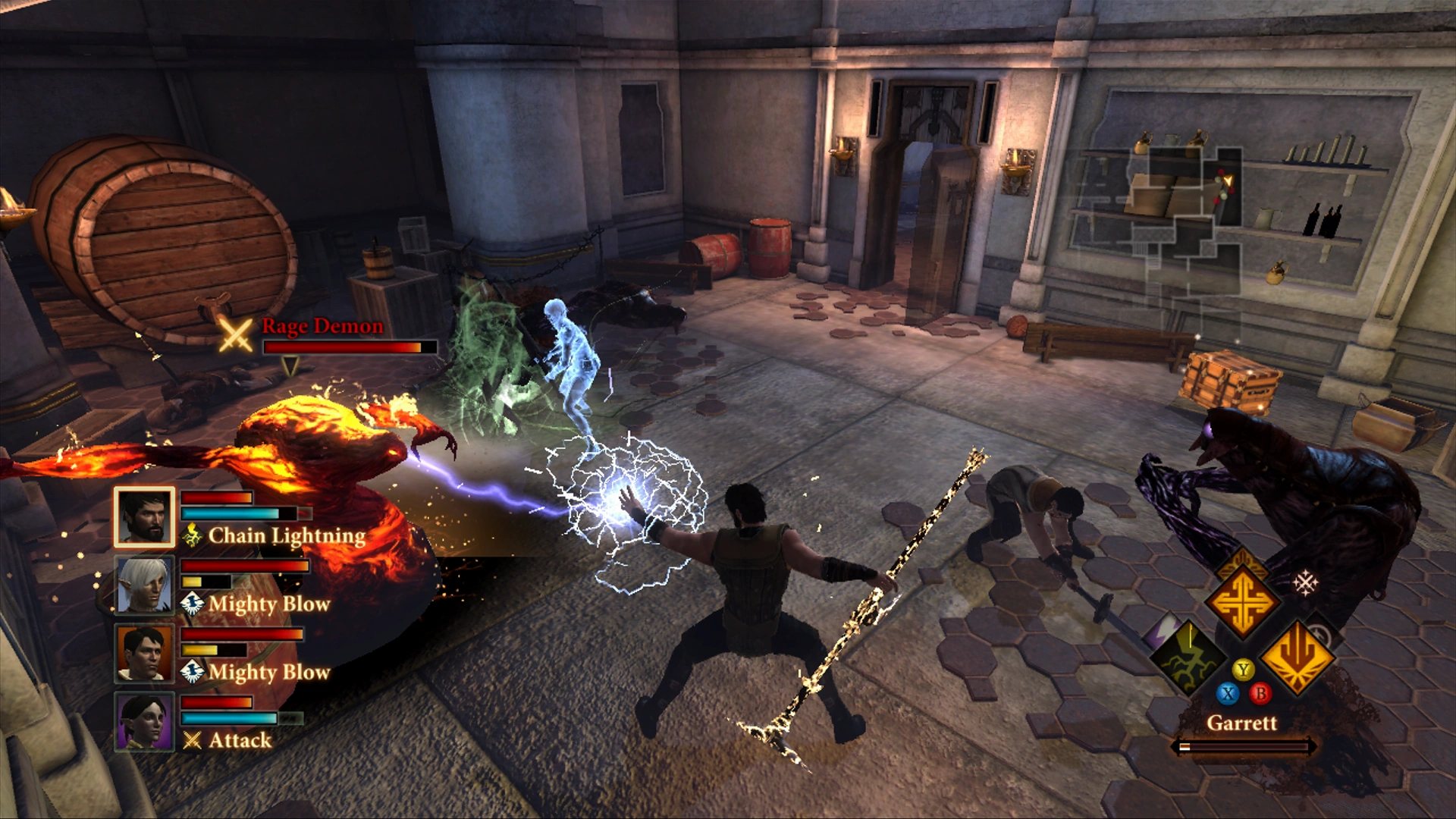 Dragon Age II console combat HUD