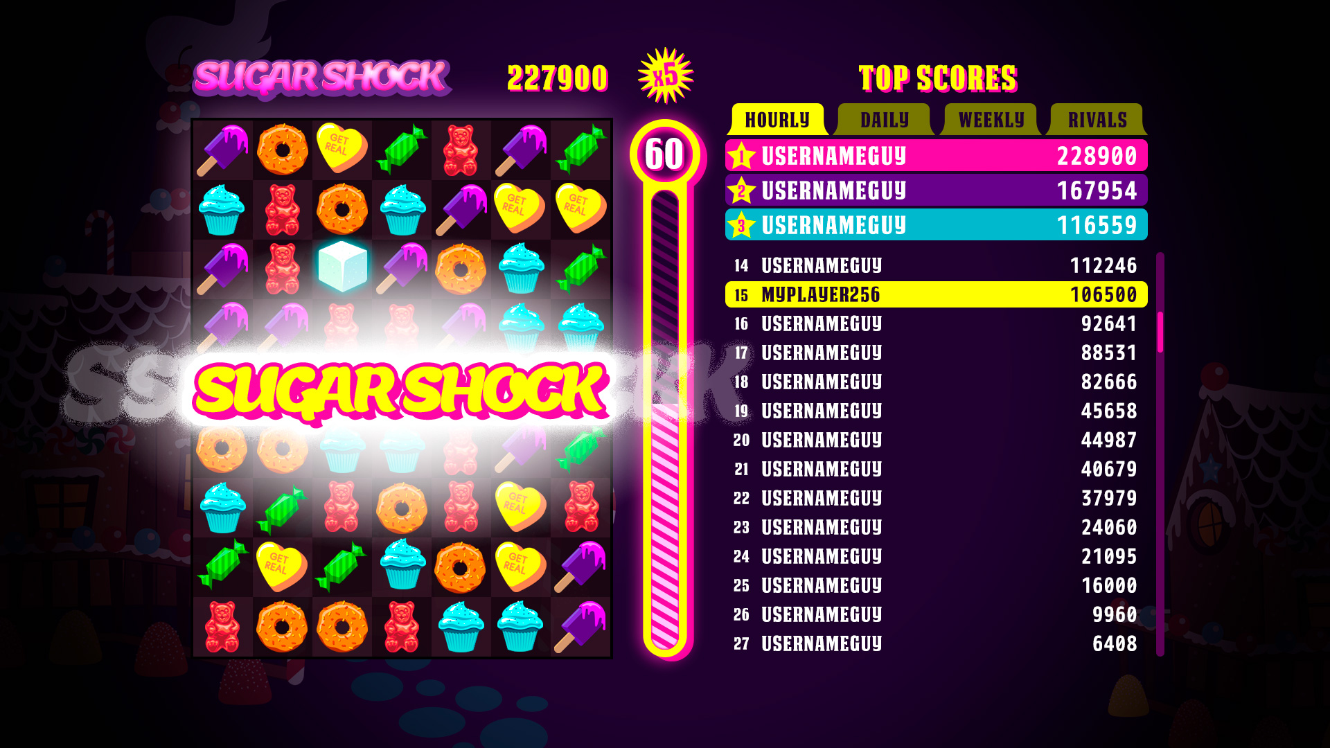 SugarShock web interface
