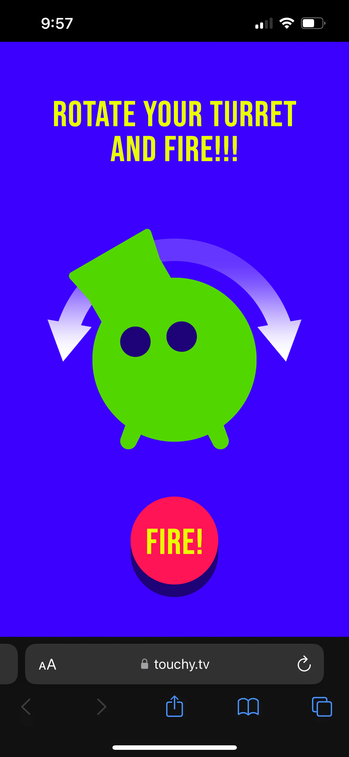 Touchy TV mobile missile command interface