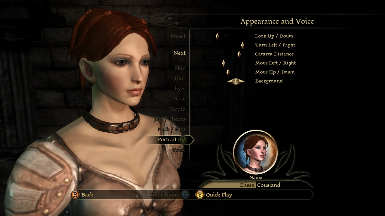 Dragon Age: Origins console interface