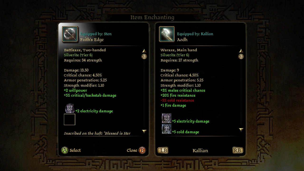 Dragon Age: Origins console interface